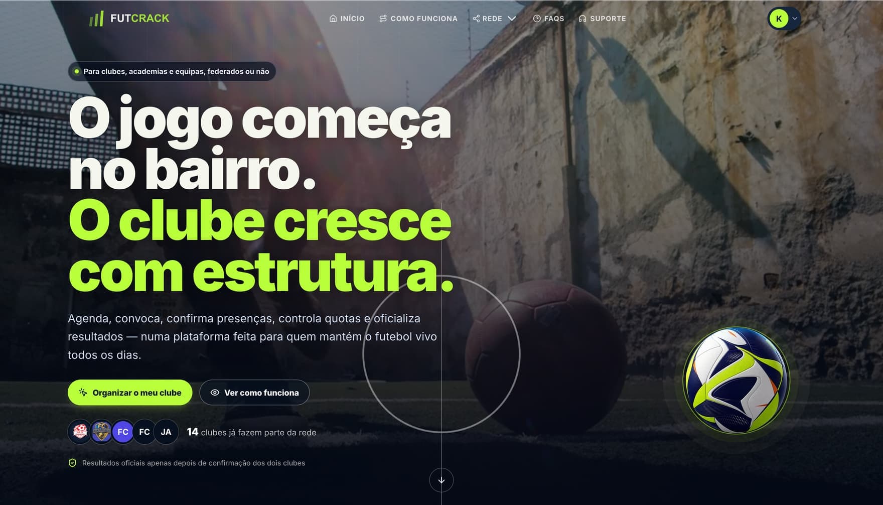 FutCrack — ecrã 1