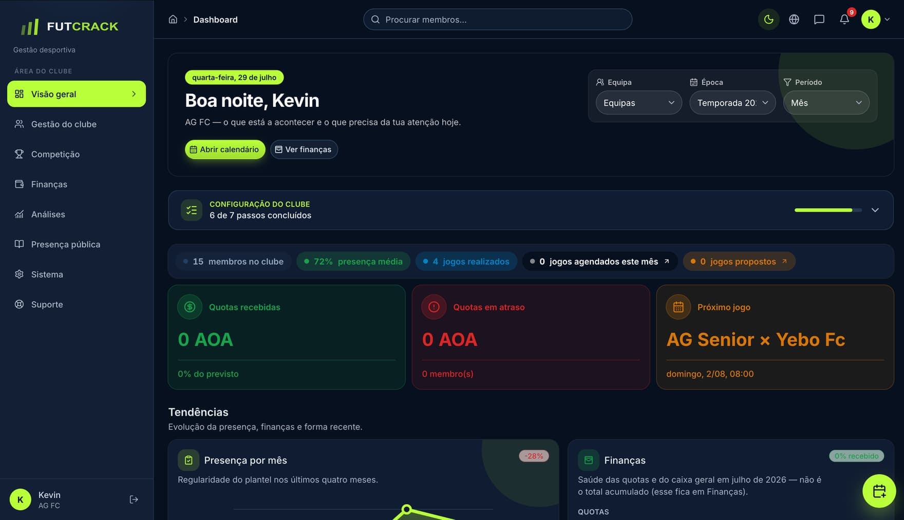 FutCrack — ecrã 2