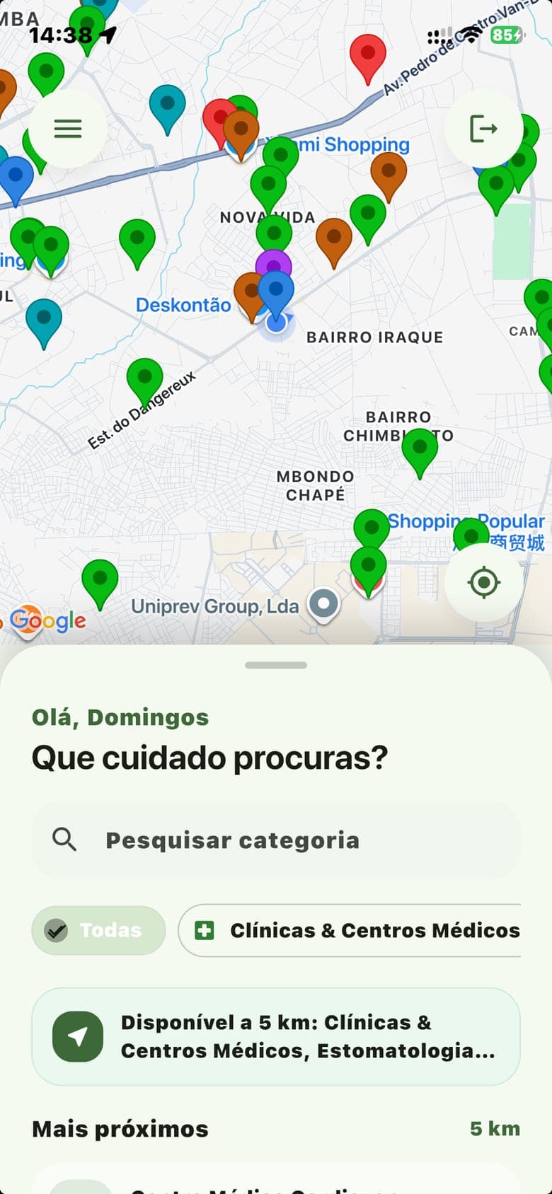MediPerto — ecrã 1